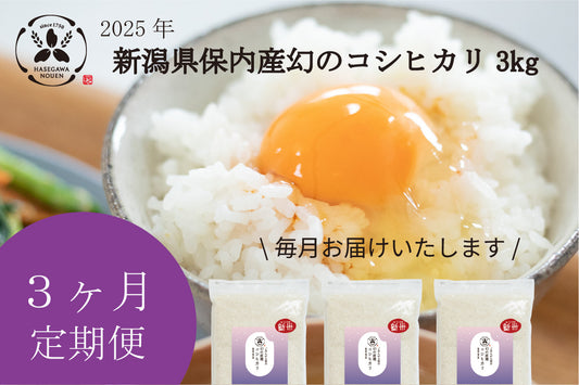 【新米3ヶ月定期】2025年 新潟県保内産幻のコシヒカリ新米 3kg